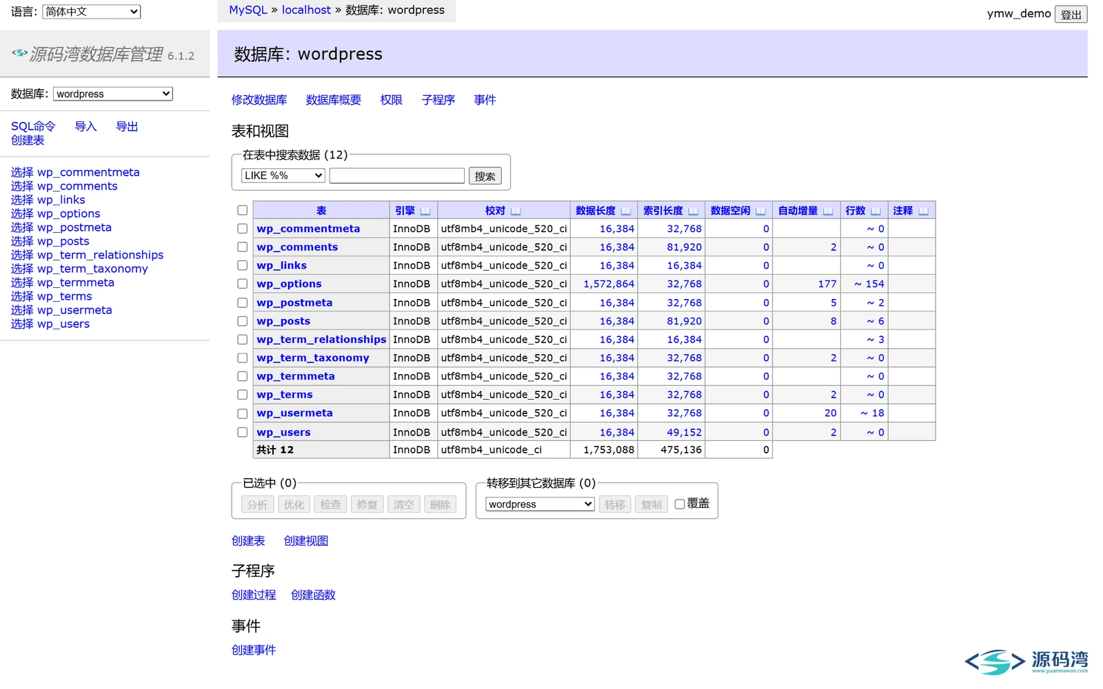 表列表 - Adminer:855KB 一个 PHP 文件,替代 phpMyAdmin 表列表 - Adminer:855KB 一个 PHP 文件,替代 phpMyAdmin
