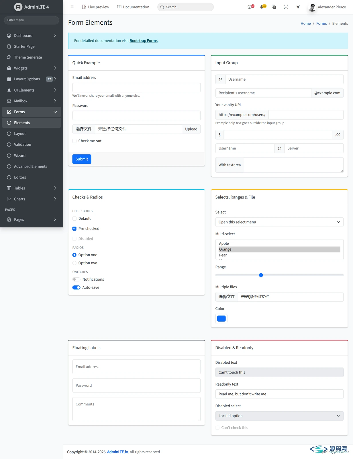 adminlte-v4-06-表单页 - AdminLTE 企业后台模板:纯静态免编译,内置 91 套响应式页面 adminlte-v4-06-表单页 - AdminLTE 企业后台模板:纯静态免编译,内置 91 套响应式页面
