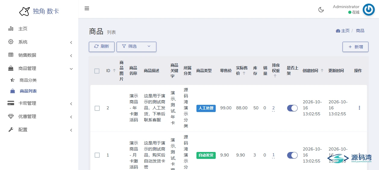 商品管理 - 独角数卡发卡源码:16 种支付接口,付款秒发卡密 商品管理 - 独角数卡发卡源码:16 种支付接口,付款秒发卡密