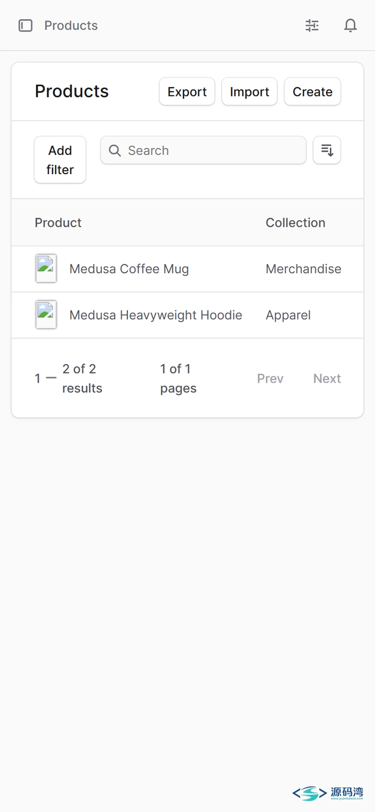 Medusa 手机端商品与库存列表 Medusa 手机端商品与库存列表